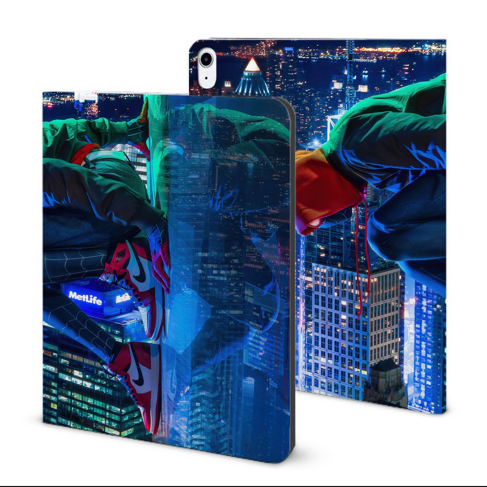 （画像用） Spider Man スパイダーマン IPad ケース ブック型 PUレザー TPU 耐衝撃 軽量 薄型 ペン収納なし 全面保護 IPad 各モデル対応